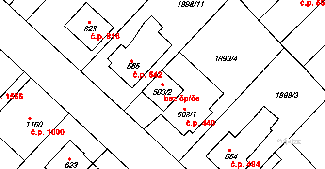 Tišnov 46054626 na parcele st. 503/2 v KÚ Tišnov, Katastrální mapa