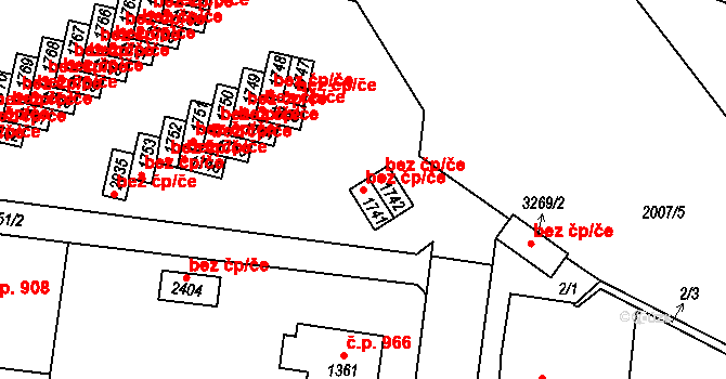 Milevsko 46187626 na parcele st. 1741 v KÚ Milevsko, Katastrální mapa