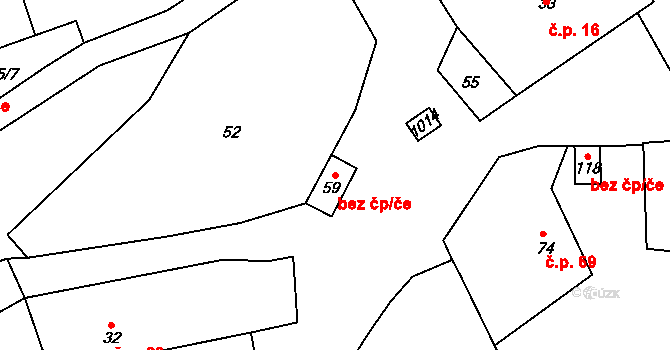 Spálené Poříčí 46245626 na parcele st. 59 v KÚ Číčov, Katastrální mapa