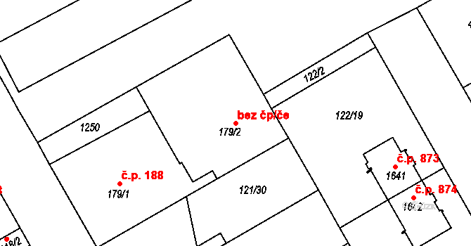 Hradec Králové 46384626 na parcele st. 179/2 v KÚ Slezské Předměstí, Katastrální mapa