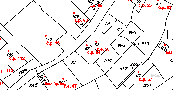Lhota 54, Pačlavice, Katastrální mapa