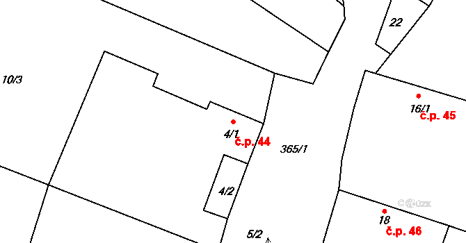 Libínky 44, Polepy na parcele st. 4/1 v KÚ Trnová u Polep, Katastrální mapa