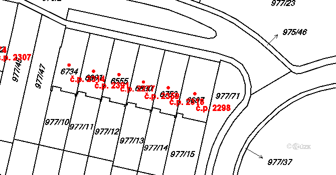 Cheb 2318 na parcele st. 6753 v KÚ Cheb, Katastrální mapa