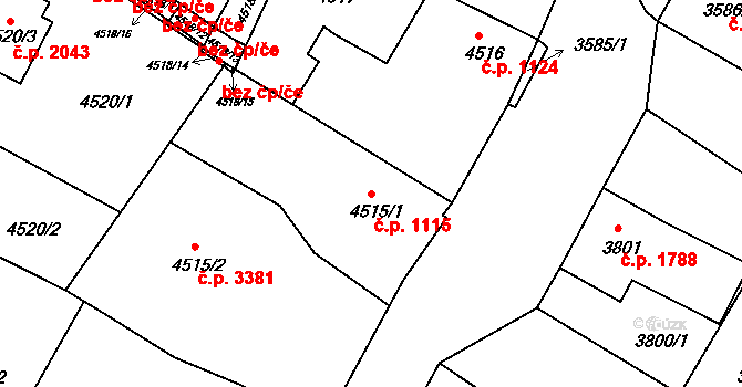 Česká Lípa 1115 na parcele st. 4515/1 v KÚ Česká Lípa, Katastrální mapa