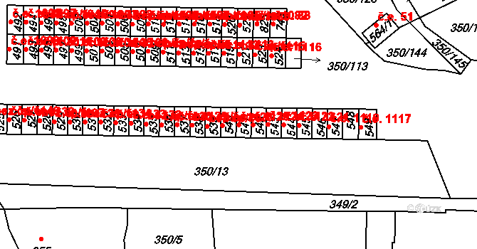 Černčice 1125 na parcele st. 541 v KÚ Černčice u Loun, Katastrální mapa