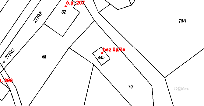 Hrádek nad Nisou 40826627 na parcele st. 445 v KÚ Václavice u Hrádku nad Nisou, Katastrální mapa