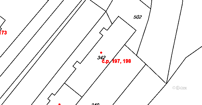 Žimrovice 197,198, Hradec nad Moravicí na parcele st. 342 v KÚ Žimrovice, Katastrální mapa
