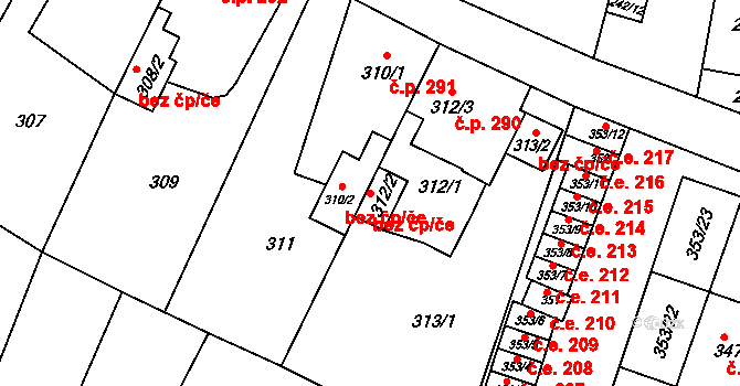 Klášterec nad Ohří 44807627 na parcele st. 312/2 v KÚ Miřetice u Klášterce nad Ohří, Katastrální mapa