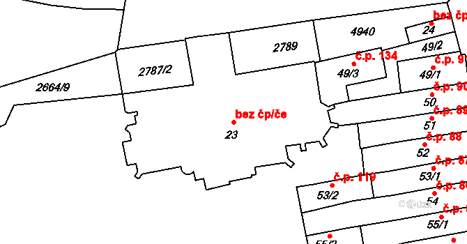 Pardubice 46711627 na parcele st. 23 v KÚ Pardubice, Katastrální mapa