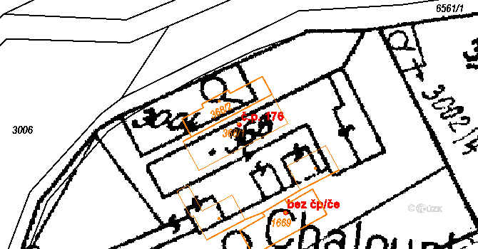 Květná 176, Strání na parcele st. 368/1 v KÚ Strání, Katastrální mapa