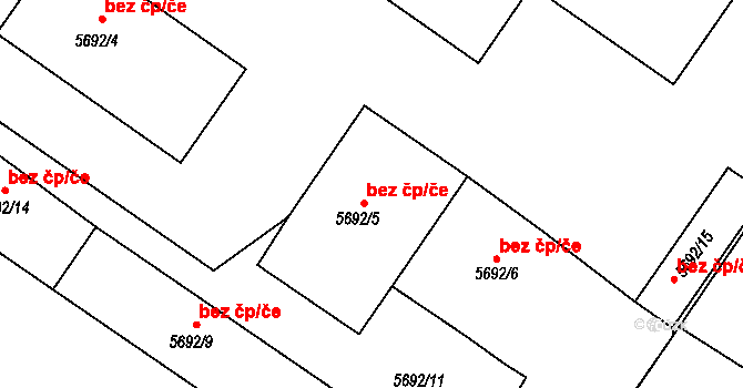 Znojmo 47515627 na parcele st. 5692/5 v KÚ Znojmo-město, Katastrální mapa