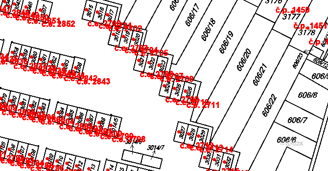 Podlesí 2709, Havířov na parcele st. 3024 v KÚ Bludovice, Katastrální mapa