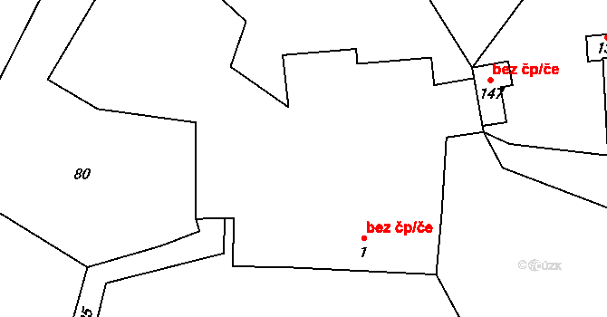 Sedlec-Prčice 49737627 na parcele st. 1 v KÚ Divišovice, Katastrální mapa