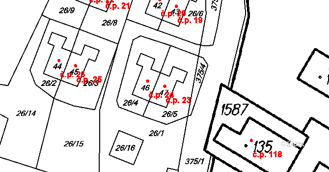 Krukanice 23, Pernarec na parcele st. 47 v KÚ Krukanice, Katastrální mapa