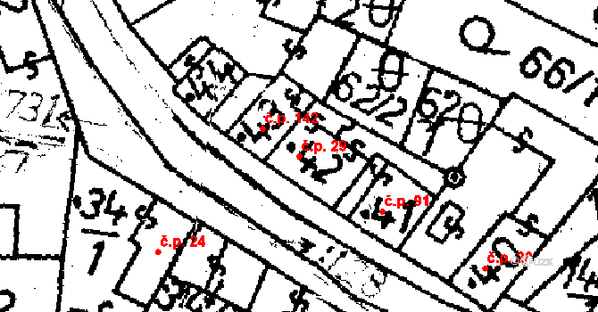 Lukavec 29 na parcele st. 42 v KÚ Lukavec u Pacova, Katastrální mapa