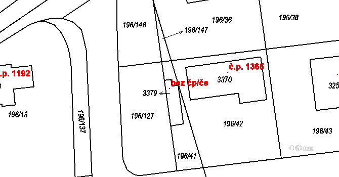 Sezimovo Ústí 93616627 na parcele st. 3379 v KÚ Sezimovo Ústí, Katastrální mapa