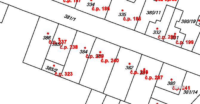 Doudleby nad Orlicí 240 na parcele st. 383 v KÚ Doudleby nad Orlicí, Katastrální mapa