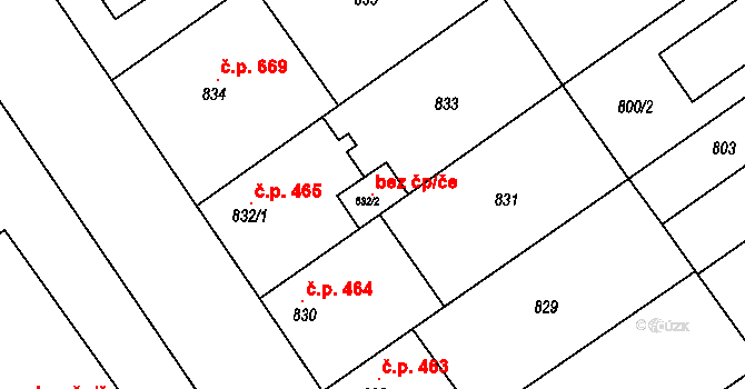 Praha 8 99142627 na parcele st. 832/2 v KÚ Uhříněves, Katastrální mapa