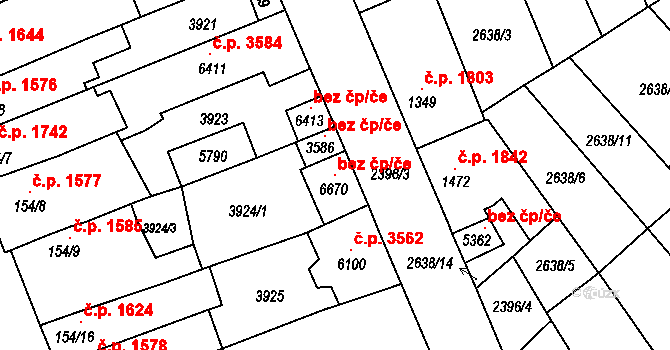 Břeclav 119787628 na parcele st. 6670 v KÚ Břeclav, Katastrální mapa