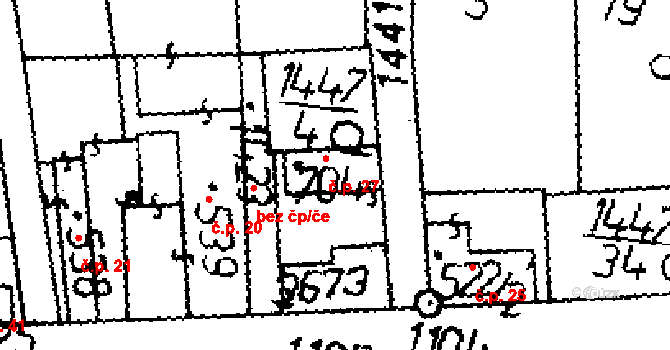 Byšičky 27, Lysá nad Labem na parcele st. 704 v KÚ Lysá nad Labem, Katastrální mapa