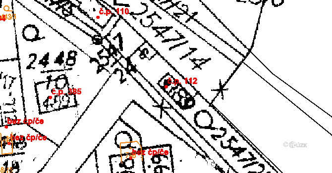 Jaroměřice 112 na parcele st. 389 v KÚ Jaroměřice, Katastrální mapa