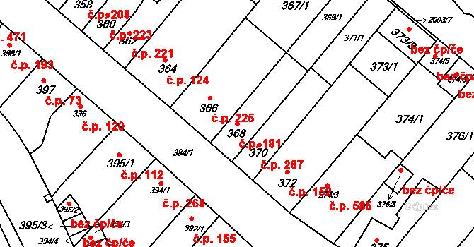 Kohoutovice 181, Brno na parcele st. 368 v KÚ Kohoutovice, Katastrální mapa