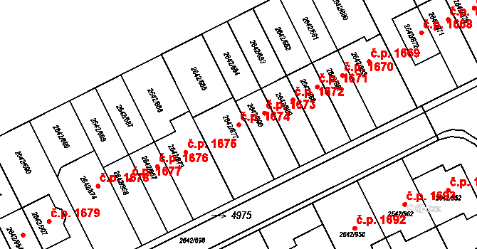Kuřim 1674 na parcele st. 2642/877 v KÚ Kuřim, Katastrální mapa