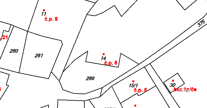 Chlum 6, Chlum-Korouhvice na parcele st. 14 v KÚ Chlum, Katastrální mapa