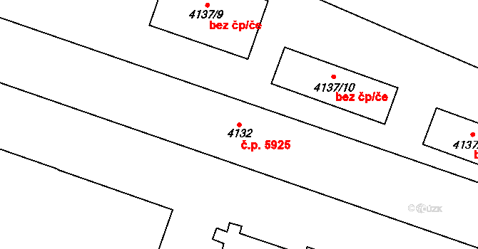 Chomutov 5925 na parcele st. 4132 v KÚ Chomutov I, Katastrální mapa