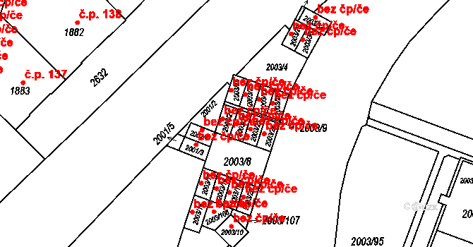 Plzeň 40238628 na parcele st. 2003/22 v KÚ Doubravka, Katastrální mapa