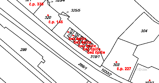 Loket 43172628 na parcele st. 319/3 v KÚ Loket, Katastrální mapa