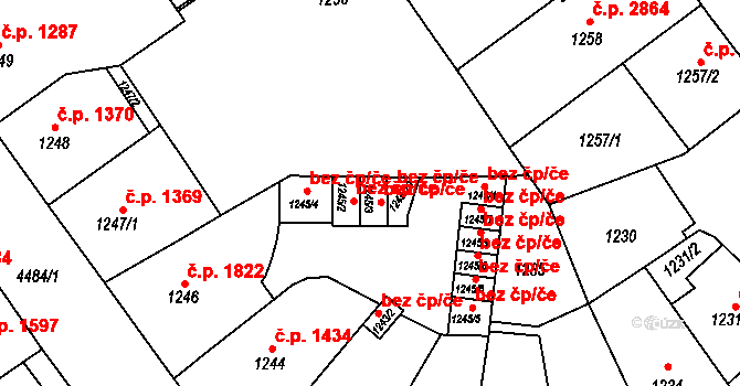 Teplice 45139628 na parcele st. 1245/3 v KÚ Teplice, Katastrální mapa
