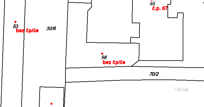 Děčín 47101628 na parcele st. 56 v KÚ Nebočady, Katastrální mapa