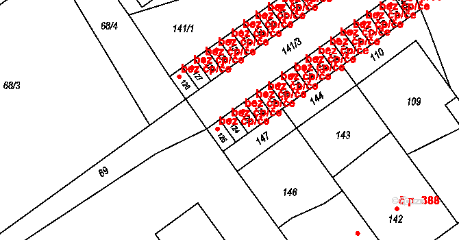 Horka nad Moravou 47350628 na parcele st. 124 v KÚ Horka nad Moravou, Katastrální mapa