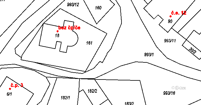Třebenice 47639628 na parcele st. 127 v KÚ Medvědice, Katastrální mapa