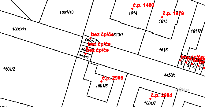 Teplice 47894628 na parcele st. 4456/9 v KÚ Teplice, Katastrální mapa