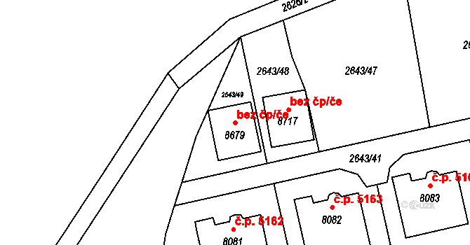 Zlín 48478628 na parcele st. 8679 v KÚ Zlín, Katastrální mapa