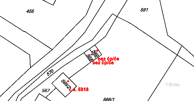 Ústí nad Labem 48843628 na parcele st. 569 v KÚ Mojžíř, Katastrální mapa