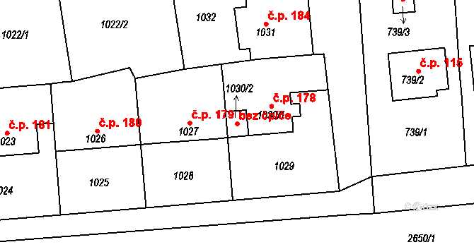 Horšovský Týn 49039628 na parcele st. 1030/2 v KÚ Horšovský Týn, Katastrální mapa