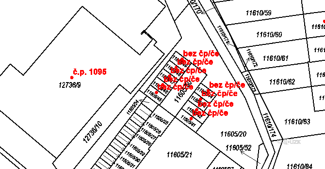 Plzeň 49161628 na parcele st. 11605/46 v KÚ Plzeň, Katastrální mapa