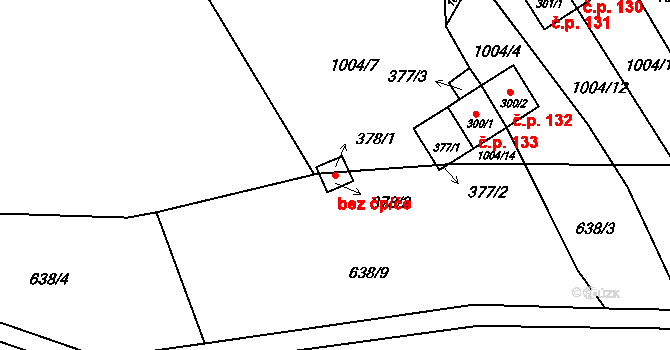 Rožmberk nad Vltavou 53899628 na parcele st. 378/1 v KÚ Rožmberk nad Vltavou, Katastrální mapa