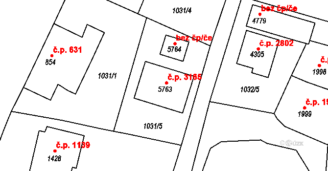 Dvůr Králové nad Labem 3165 na parcele st. 5763 v KÚ Dvůr Králové nad Labem, Katastrální mapa
