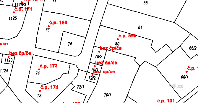 Chrást 79994628 na parcele st. 70/2 v KÚ Chrást u Plzně, Katastrální mapa