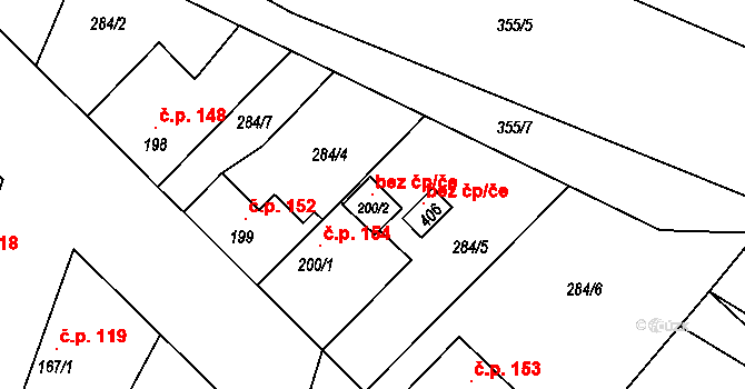 Stará Lysá 118123629 na parcele st. 200/2 v KÚ Stará Lysá, Katastrální mapa