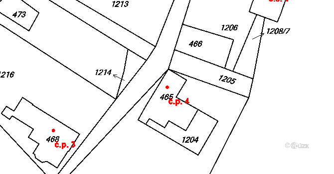 Čížkovice 1.díl 4, Maršovice na parcele st. 465 v KÚ Maršovice u Jablonce nad Nisou, Katastrální mapa