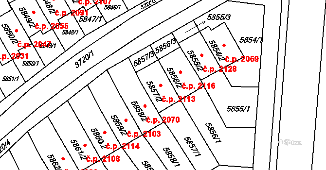 Pod Bezručovým vrchem 2113, Krnov na parcele st. 5857/2 v KÚ Krnov-Horní Předměstí, Katastrální mapa
