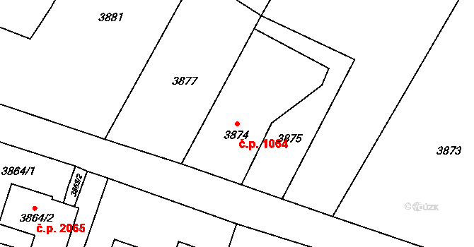 Rychvald 1064 na parcele st. 3874 v KÚ Rychvald, Katastrální mapa