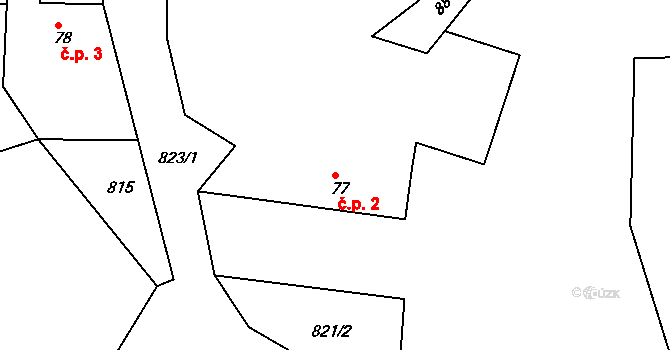 Malechovice 2, Libošovice na parcele st. 77 v KÚ Malechovice, Katastrální mapa