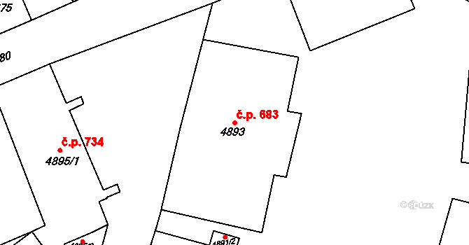 Petřvald 683 na parcele st. 4893 v KÚ Petřvald u Karviné, Katastrální mapa
