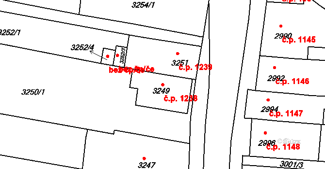 České Budějovice 6 1238, České Budějovice na parcele st. 3249 v KÚ České Budějovice 6, Katastrální mapa